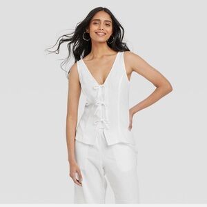 Tie Linen Tank. A New Day. XS